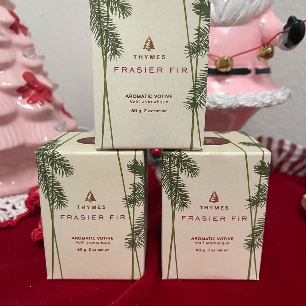 Set of 3 NIB Thymes Frasier Fir Aromatic Votives